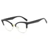 Sunglasses Stylish Hollow Design Semi-Rimless Cat Eye Eyeglass Frame Prescription Glasses Degree -0.5 -1.0 -2.0 -3.0 -4.0 To -6.0