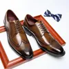 Robe chaussures Wnfsy hommes en cuir de qualité supérieure modèle de vache dure mariage formel bout pointu richelieus Oxfords