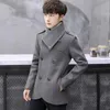 Męskie Trench Coats luksusowy duży kołnierz vintage długie kurtki Anglia retro dżentelmen Slim Fit Classic Detektyw Oncoats Grey Black 2024