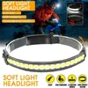 Outdoor Gadgets COB Headlamp with Built-in Battery Flashlight for Running USB Rechargeable Torch Headlight Outdoor Head Lamp 3 Lighting Modes 231018