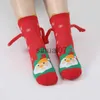 Weihnachtsdekorationen Weihnachten Saugen Hand in Hand Socken Schwarz und Weiß Unisex Handheld Socken Mädchen Harajuku Schönes Paar Baumwollsocken x1019