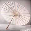 Parapluies Parasols de mariage de mariée Articles de beauté en papier blanc Mini parapluie chinois artisanal diamètre 60 cm livraison directe maison jardin maison Dhyla