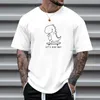 Heren T-shirts Tops Losvallend shirt met korte mouwen en ronde hals Ademende top LET'S For Men Grafisch effen katoen