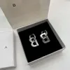 Joyas B Pendientes B Letter B Pendientes de plata lisos