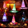 Halloween Toys Halloween Chapeau de Sorcière Lumineux LED Costume de Lumière Accessoires de Cosplay Chapeau de Sorcière Lumineux pour la Fête en Plein Air Cour Arbre Suspendu Décor 231019