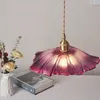 Pendant Lamps Vintage Lights Flower Glass Hanging Home Decoration Lighting Living Room Bedroom Bedside Light Fixture Indoor Shop
