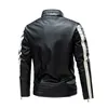 Vestes pour hommes en cuir PU manteau moto Biker vestes mode col montant Slim Fit hauts vêtements d'extérieur pardessus printemps automne vêtements