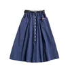 Saias femininas casuais retro cintura alta cor sólida envoltório botão solto cinto bolso midi vestido kawaii para mulheres mini saia y2k