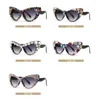 Sunglasses Luxury Diamond Sexy Ladies Cat Eye Women For Men Vintage Brand Design Trendy Big Frame Crystal Rhinestone Sun Glasses