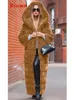 Casaco de pele falsa feminino preto S-5XL longo grosso calor com capuz casaco de pele de vison outono inverno moda rosa streetwear sobretudo roupas 231018