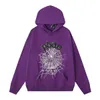 S55der Young Thug 5555 Men Women Hoodie High Quality Foam Print Spider Web Graphic Pink Sweatshirts Pullovers S-XL