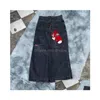 Designer Mens Jeans Streetwear Jnco Y2k Hip Hop Cartoon Graphic Print Vintage Baggy Black Pants Men Women High Waist Wide Leg Trousers Drop d