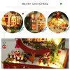 Accessoires voor poppenhuis Diy houten poppenhuisaccessoireset Miniatuur met meubelverlichting Casa Poppenhuisspeelgoed Roombox voor volwassenen Kinderen Kerstcadeaus 231018