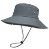 Boinas de verano transpirables gorras de pescador para mujeres hombres al aire libre protección UV gorra para el sol ala ancha senderismo pesca sombrero masculino Panamá cubo