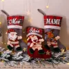 Decorações de Natal Grande Xadrez Boneca de Natal Meias com Nome Personalizado Meias de Natal Decorações Saco de Presente Infantil Saco de Doces x1019