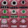 Conjunto de anillos de boda de corte princesa ovalado de Plata de Ley 925 auténtica de lujo para mujer, banda de compromiso, joyería de Zirconia R4975 211204239R
