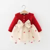 Girl Dresses BABY Big Bow Girls Floral Embroidery Children Party Spring Autumn Costumes Kids