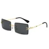 Sunglasses Rimless Rimmed Ladies Square Ocean Piece Trend Street Po Gradient Color Glasses