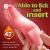 Vibratori Indossabili Autoriscaldanti Leccate Stimolazione della lingua Vibratore GSpot Clitorideo Dildo Masturbazione dei capezzoli Giocattolo del sesso femminile 231018