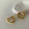 Ear Cuff Brass With 18k Gold Cute Size Heart Stud Earrings Women Jewelry Party Boho T Show Gown Runway Party Rare Korean Japan Trendy 231019