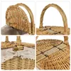 Set di stoviglie Cesto portaoggetti in tessuto Coperchio Picnic Frutta Verdura Tessitura Piccolo spuntino per bambini