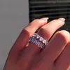Hjärtform Promise Ring Real 925 Sterling Silver 5A Zircon CZ Engagement Wedding Band Rings for Women Party Jewelry275o