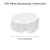 Toalha de mesa redonda toalha de mesa de plástico branco sem ponto tecido elegante sólido para festa de casamento de aniversário de natal decoração el