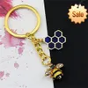 Mignon petite abeille porte-clés mode charme ruche voiture sac pendentif accessoires incrusté Imitation diamant ailes abeille porte-clés cadeau