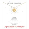 Pendanthalsband Hela 50st Pack Hollow Moon Sun Gold Sliver Plated Alloy Charm Chain Colar Halsband för Reminder249V