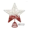 Decoraciones navideñas Árbol superior Estrella Luz LED Brillo Árboles de Navidad Adorno superior para el festival en casa Decoración de fiesta Regalo de vacaciones Dro Dhiju