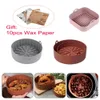 Moldes de cozimento AirFryer Silicone Pot Air Fryers Forno Baking Bandeja Frita Pizza Frango Cesta Tapete Quadrado Redondo Substituir Grill Pan Acessórios 231018