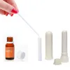 Eenvoudige 100 Sets Gekleurde Essentiële Olie Aromatherapie Blank Neusinhalator Buizen Diffuser Met Hoge Kwaliteit Katoenen Wieken