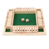 Andere Spielzeuge Shut The Box Brettspiel Würfelset Deluxe Vierseitiges 10-Zahlen-Brettspiel Party Club Trinkspiele für Erwachsene Familien 231019