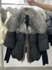 Kadınlar Kürk Sahte Kış Kadınlar Sıcak Ceket Büyük Boyut Gerçek Yakalı Kalın Lüks Dış Giyim Moda 90 Kaz Down Ceket 231018
