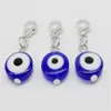200pcs Turkish Blue Evil Eye Charms lobster Clasp Dangle Charms For Jewelry Making 32x11mm323l