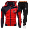 Survêtements pour hommes Survêtement 2 pièces Ensemble Sweats à capuche Pantalons de survêtement Automne Hiver Jogging Costume de sport Slim Running Casual Patchwork 2023