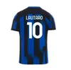 Maglie da calcio di Lukaku Barella Correa Inters Giroud Ibrahimovic Lautaro S Theo Brahim 23 24 Shirt da calcio 2023 2024 Uniformi uomini Kit Kit per bambini