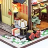 Puppenhaus-Zubehör, japanisches Sushi-Bar-Restaurant, Holz-DIY-Modell, Miniatur-Gebäude, 3D-Holz-Puppenhaus-Spielzeug, Möbel, Kinderspielzeug, Geburtstagsgeschenke 231018