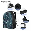 Sac à dos sac d'école 15 pouces ordinateur portable décontracté sac à bandoulière voyage étoile lune ciel étoilé Mochila