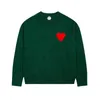 AmisSweater Parijs Mode Heren Designer Gebreide Trui Geborduurd Rood Hart Effen Kleur Grote Liefde Ronde Hals Korte Mouw Een T-shirt voor Mannen