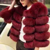 Female Jacket Fur Coat Women Artificial Raccoon Fur Winter Warm Fluffy Short Jackets Cropped Natural Fur Outwear Plush Coats