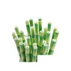 Picie słomy biodegradowalne Bamboo St Paper Green STS Eco Friendly 25 PCS dużo na promocji EWE5743 DOSTAWA DOSTĘPNE ZESTAW GARDOWY DHP7K