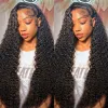 かつらを着用して、人間の髪の毛を着て、かつらhd透明レースgluelless wig brazilian deepwave lace frontal wig preplucked