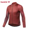 Giacche da corsa Maglia da ciclismo Santic Uomo Maniche lunghe estive Vestibilità comoda Maglie MTB Taglia asiatica Bici da strada