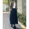 Damesbroek effen kleur, slank en stijlvol Jing Spinning Wool geplooid ontwerp hoge taille rok voor dames