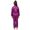 Розничная продажа пижам Детские пижамные комплекты для девочек и мальчиков Атласные шелковые пижамные комплекты Одежда для сна для девочек Топ с длинными рукавами и брюки D70 231019