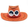 Japanese Anime Cowboy Hat Orange One Piece Style Cartoon Sun Hat Cosplay Hats For Men And Women