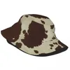 Berets Cow Bob Hats for Women Summer Animal Skin Retro Sun Hat Casual UV Ochrona wakacyjna rybak rybakowy cap boonie