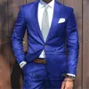 Abiti da uomo Royal Blue Smoking dello sposo 2 pezzi Slim Fit Uomo Matrimonio Prom Party Casual Uomo Tailor Made Giacca da sposo Pantaloni