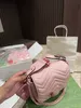 Classic Marmont Women Small Square Bag Chain Strap Metal Body Same Color Crossbody Bag 18CM Elegant Stripe Designer Bag